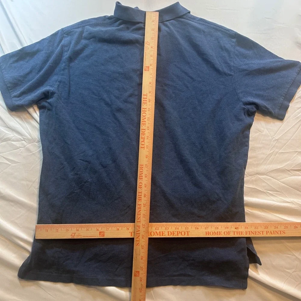 Polo Ralph Lauren Mens XL Navy Blue Short Sleeve Pique Polo Shirt Yellow Pony